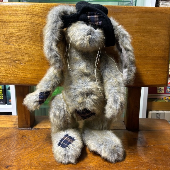 Adorable vintage Bearington Rags and Bags bunny rabbit with smaller toy bunny - Picture 3 of 11